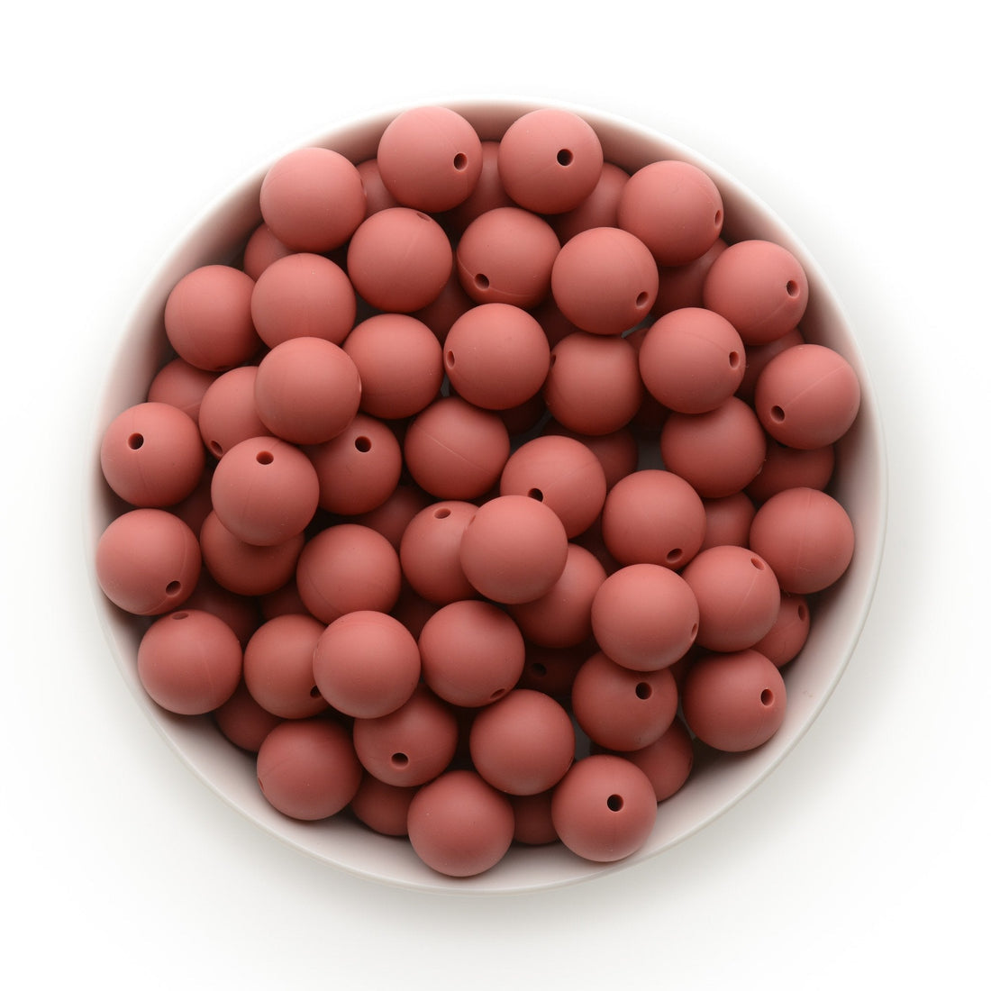 15mm Solid Color Silicone Beads - Burgundy Rose