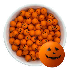 Jack O Lantern Silicone Beads (15mm)