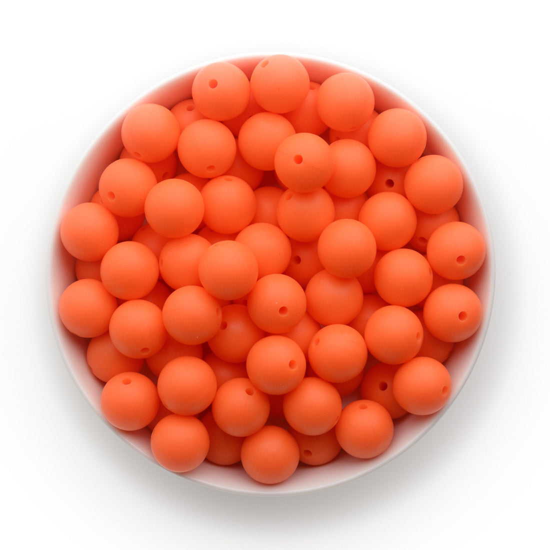 15mm Solid Color Silicone Beads - Orange