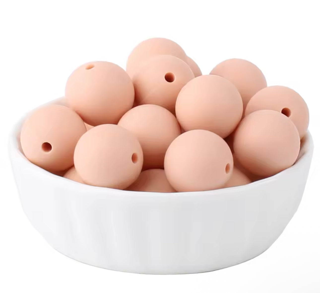 15mm Solid Color Silicone Beads - Peachy