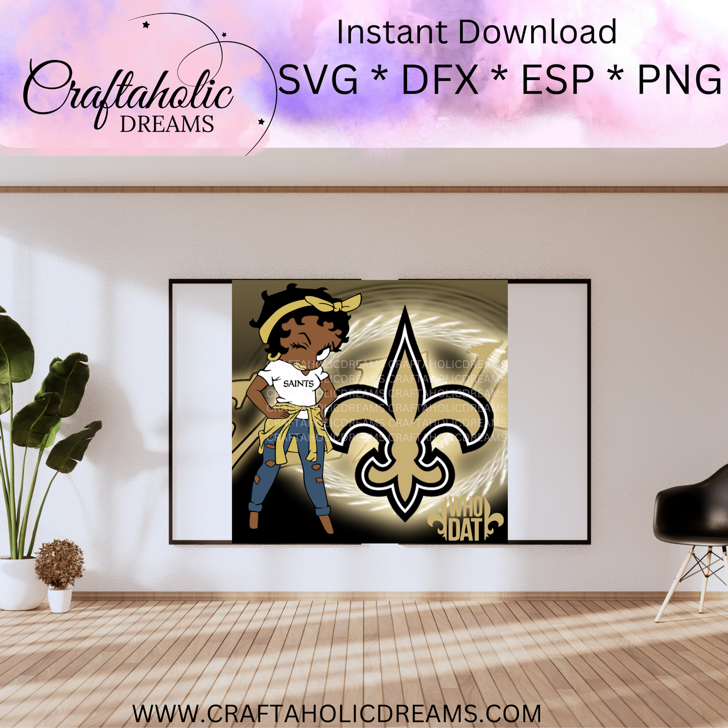 African Americans Betty Boop Saints Who Dat Png