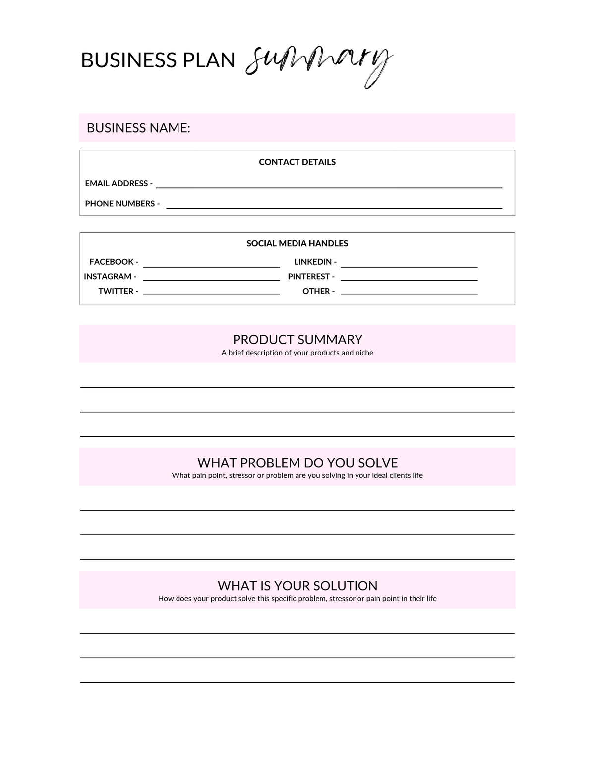The Business Planner for a Girl Boss (PLR)