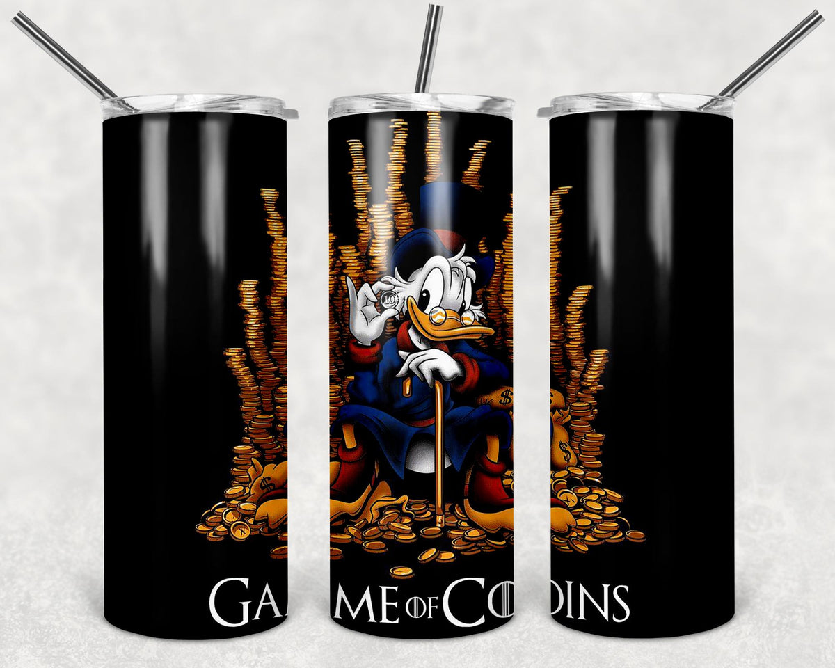 Game of Coins Tumbler Design, 20 oz Skinny Tumbler Design, Sublimation Image, Tumbler Wrap, 20oz Tumbler Wrap