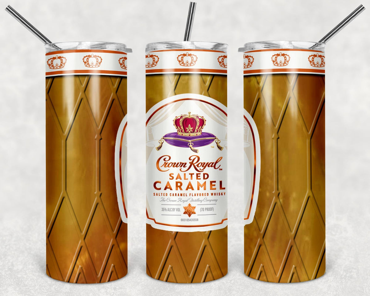 Crown R. Salted-Caramel Tumbler Design, 20 oz Skinny Tumbler Design, Sublimation Image, Tumbler Wrap, 20oz Tumbler Wrap