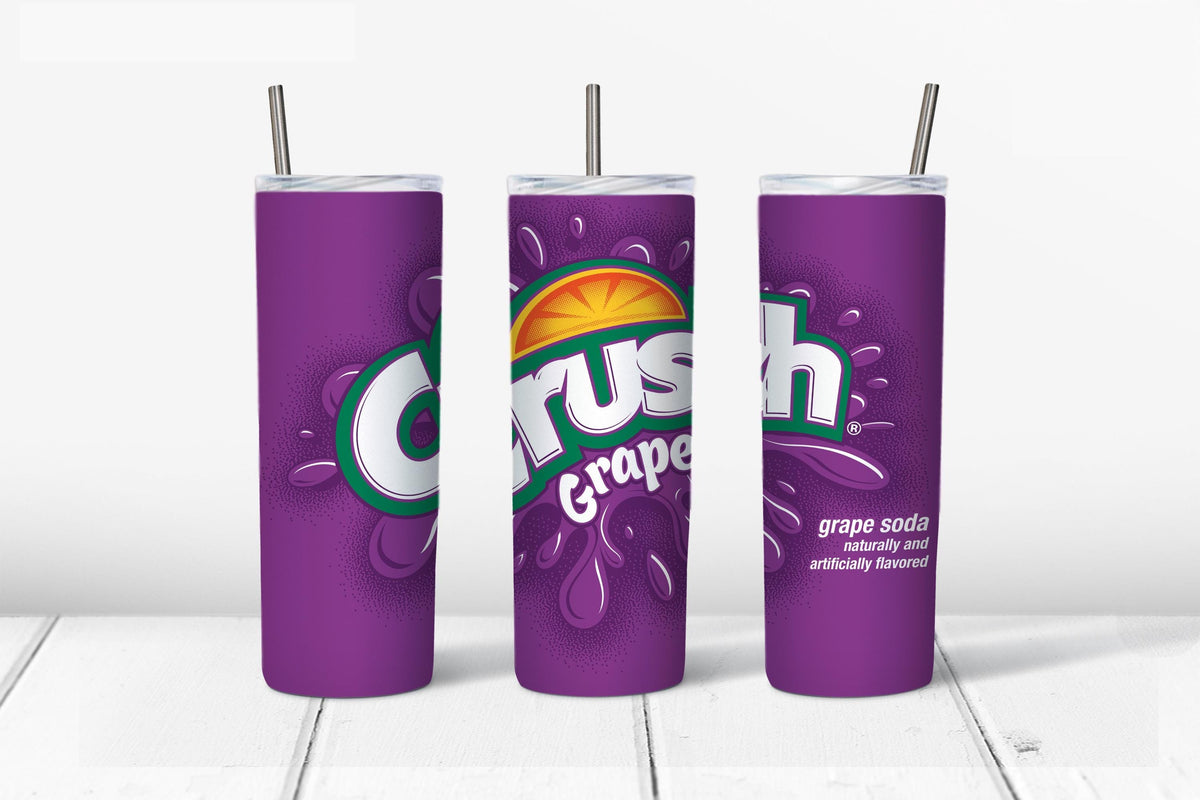 Crash-Grape Tumbler Design, 20 oz Skinny Tumbler Design, Sublimation Image, Tumbler Wrap, 20oz Tumbler Wrap