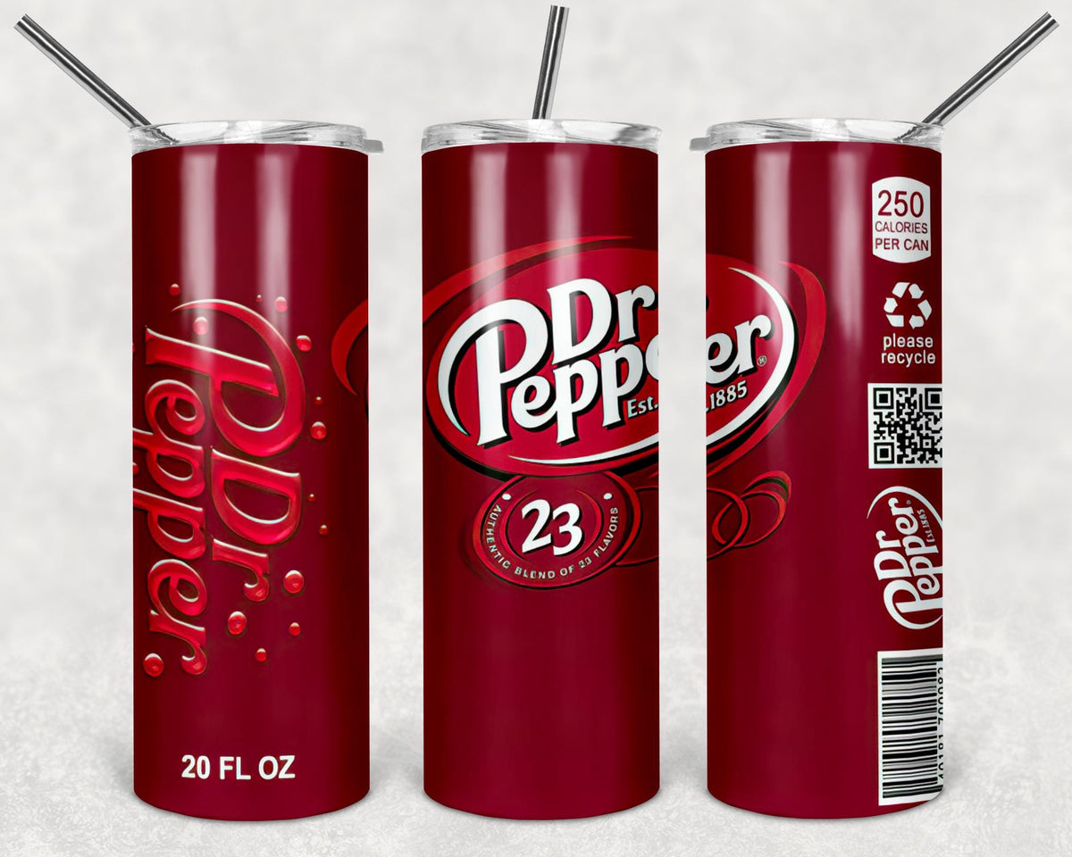 Dr Pepper 2 Tumbler Design, 20 oz Skinny Tumbler Wrap (Digital Download)