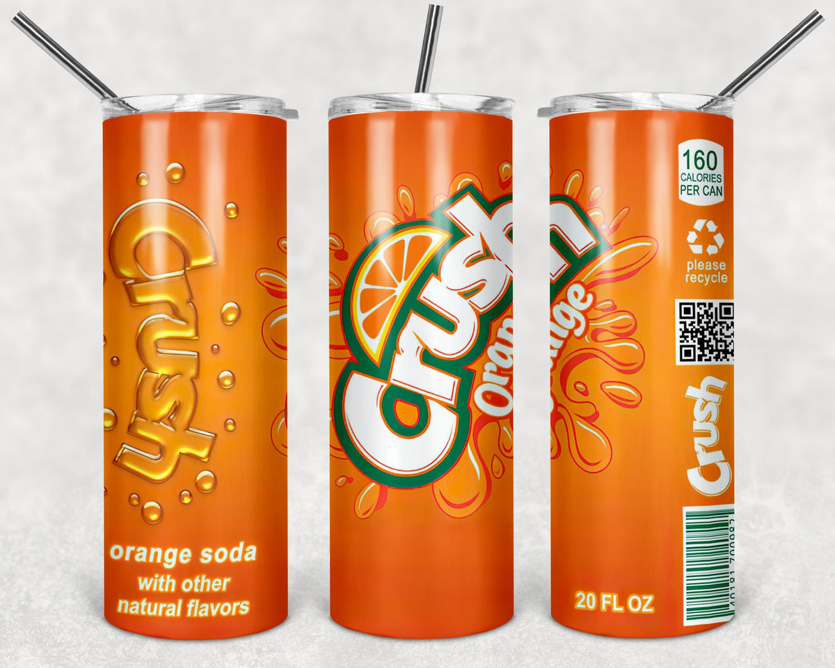 Crash-Orange Tumbler Design, 20 oz Skinny Tumbler Design, Sublimation Image, Tumbler Wrap, 20oz Tumbler Wrap