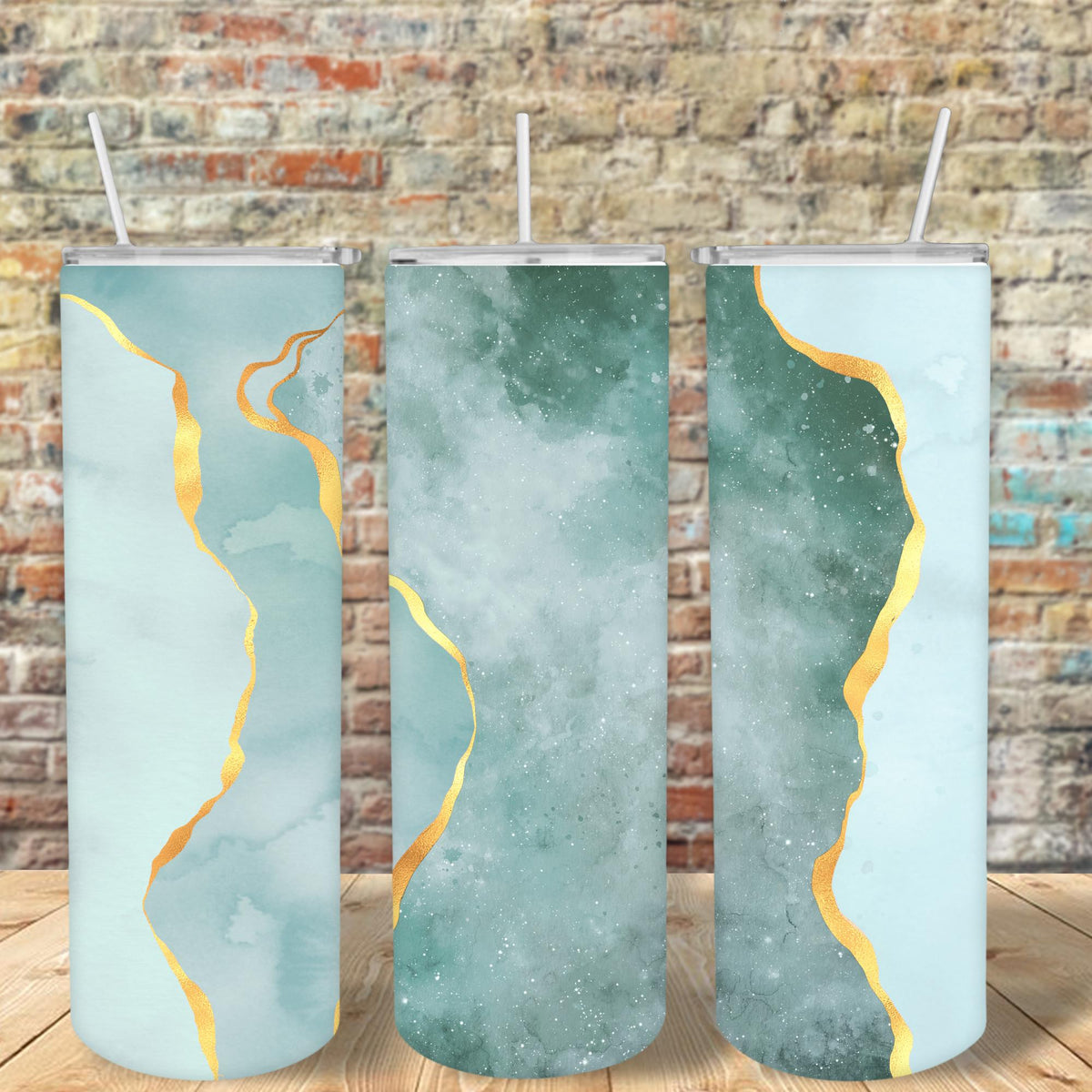 GREY/TEAL AGATE Tumbler Design, 20 oz Skinny Tumbler Design, Sublimation Image, Tumbler Wrap, 20oz Tumbler Wrap