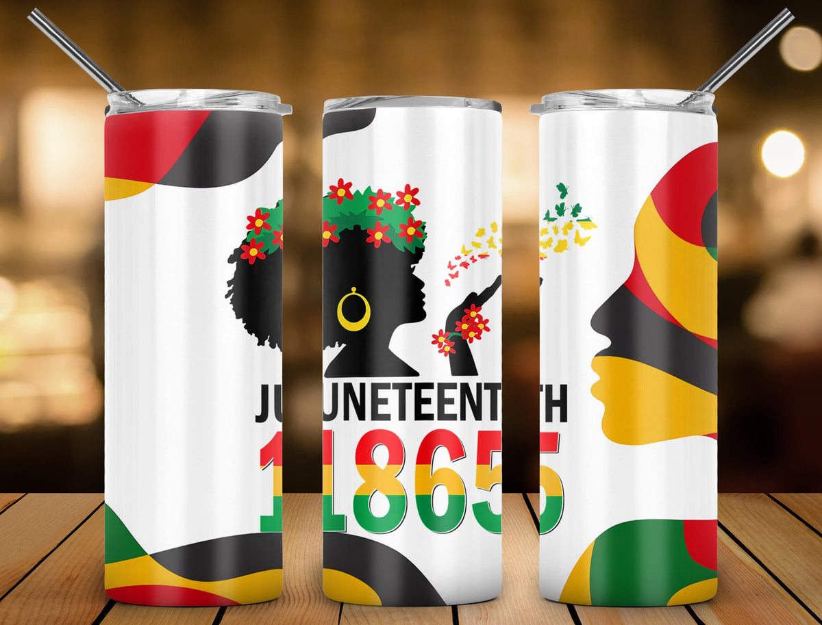 Juneteenth 1865 Design, 20 oz Skinny Tumbler Design, Sublimation Image, Tumbler Wrap, 20oz Tumbler Wrap