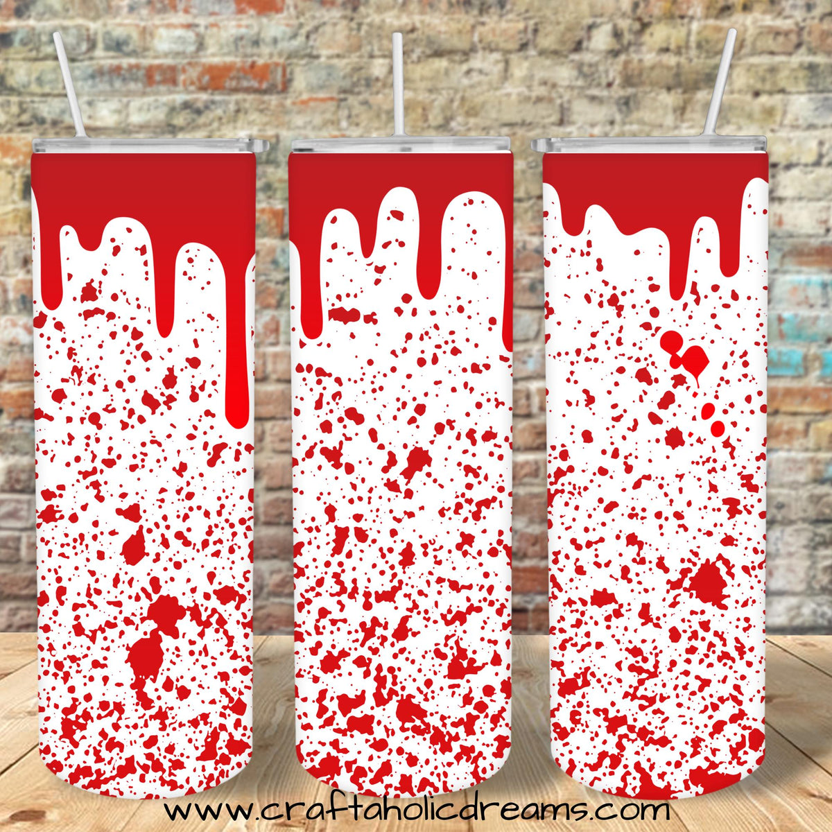 Blood Stains Design, 20 oz Skinny Tumbler Design, Sublimation Image, Tumbler Wrap, 20oz Tumbler Wrap