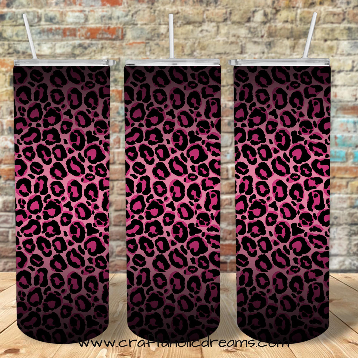 Pink Leopard Tumbler Design, 20 oz Skinny Tumbler Design, Sublimation Image, Tumbler Wrap, 20oz Tumbler Wrap