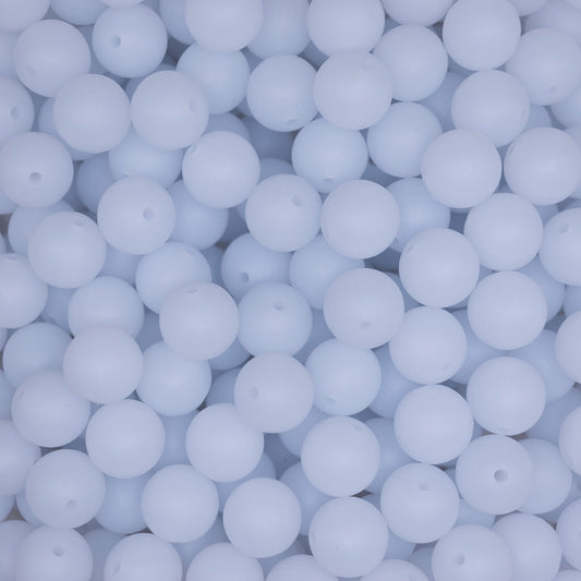 15mm Solid Color Silicone Beads - White Glow In The Dark