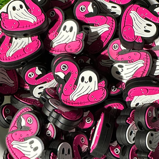 Ghost on Flamingo Floatie