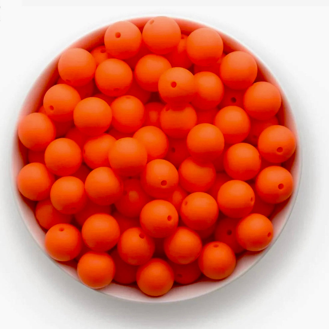 15mm Solid Color Silicone Beads - Tangerine