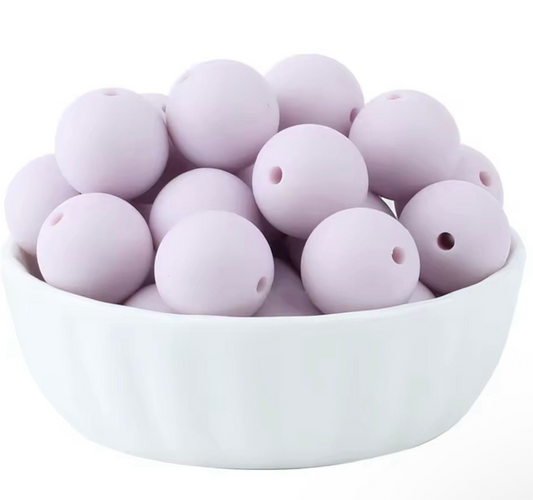 15mm Solid Color Silicone Beads -  Lilac Purple