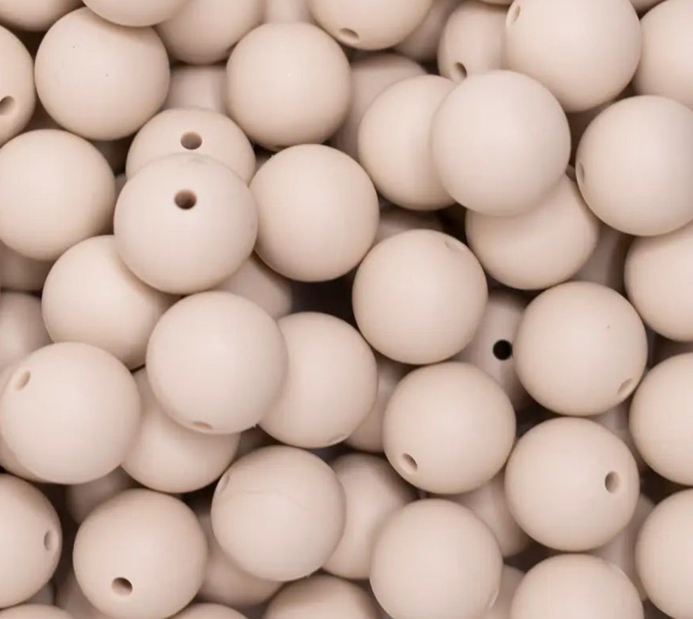 15mm Solid Color Silicone Beads - Navajo White