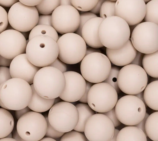 15mm Solid Color Silicone Beads - Navajo White