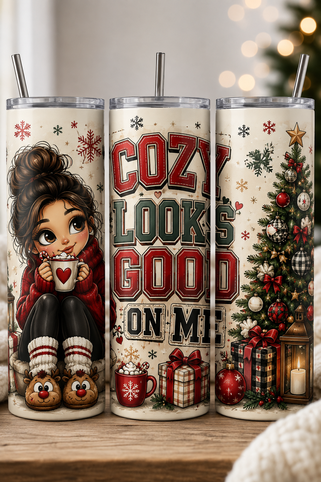 Cozy Looks Good on Me Christmas Tumbler Wrap