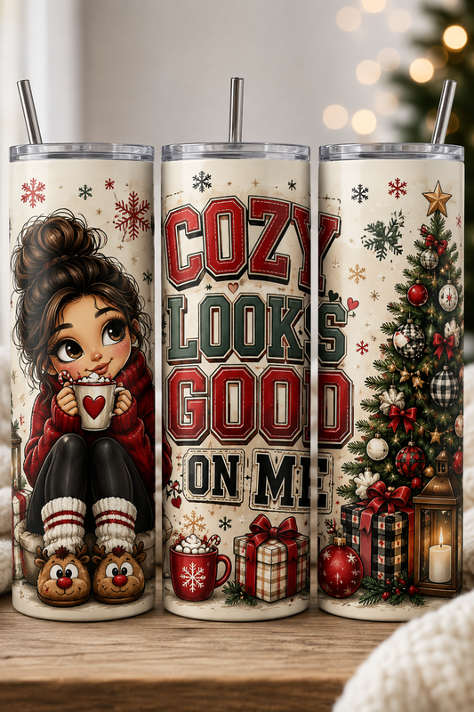 Cozy Looks Good on Me Christmas Tumbler Wrap