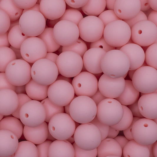 15mm Solid Color Silicone Beads -  Light Pink