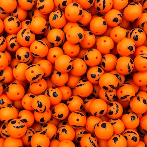 Jack O Lantern Silicone Beads (15mm)