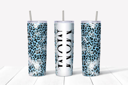 Blue Cheetah Distressed Mom