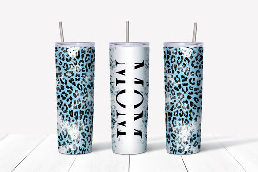 Blue Cheetah Distressed Mom