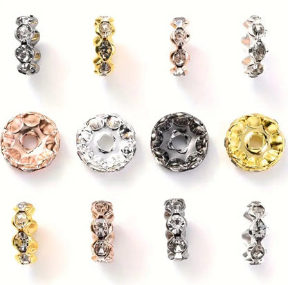 12mm Rhinestone Round Spacer Beads