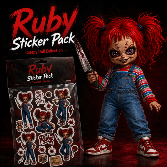 Ruby Creepy Doll Digital Sticker Sheet