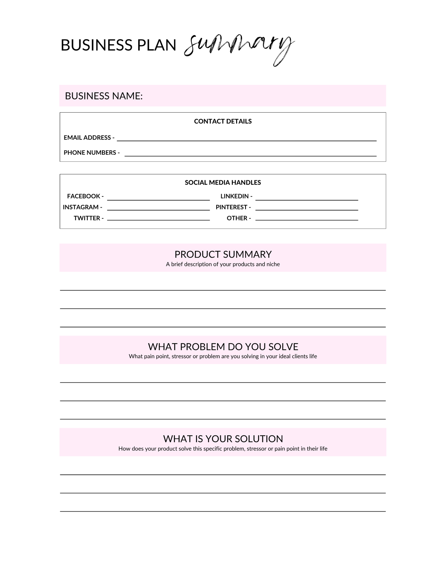 The Business Planner for a Girl Boss (PLR)