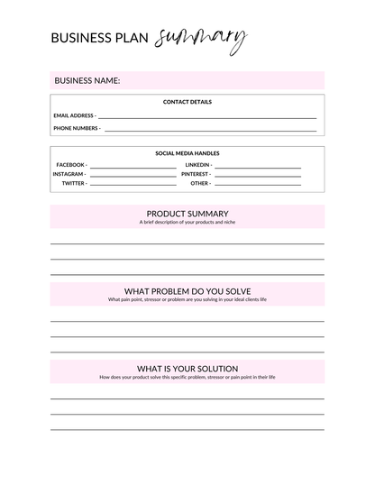 The Business Planner for a Girl Boss (PLR)