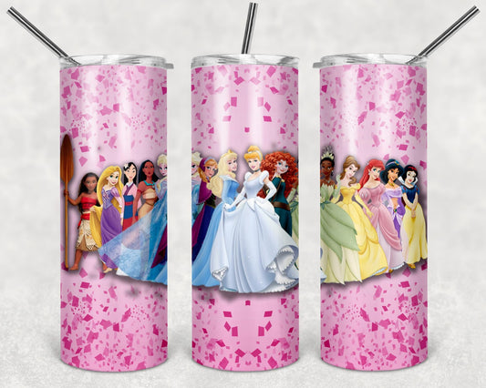 All Princesses Luxury Design, Tumbler Design, 20 oz Skinny Tumbler Design, Sublimation Image, Tumbler Wrap, 20oz Tumbler Wrap