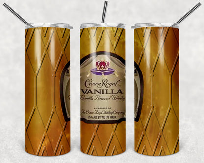 Crown R. Vanilla Tumbler Design, 20 oz Skinny Tumbler Design, Sublimation Image, Tumbler Wrap, 20oz Tumbler Wrap