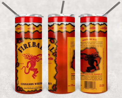 Fire Ball Tumbler Design, 20 oz Skinny Tumbler Design, Sublimation Image, Tumbler Wrap, 20oz Tumbler Wrap