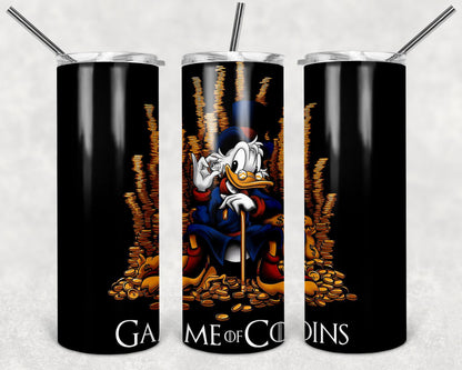 Game of Coins Tumbler Design, 20 oz Skinny Tumbler Design, Sublimation Image, Tumbler Wrap, 20oz Tumbler Wrap