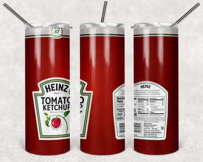 Heinz Ketchup Tumbler Design, 20 oz Skinny Tumbler Design, Sublimation Image, Tumbler Wrap, 20oz Tumbler Wrap