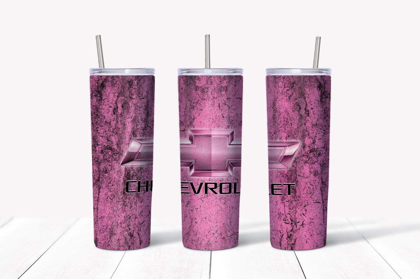Chevy - Pink Tumbler Design, 20 oz Skinny Tumbler Design, Sublimation Image, Tumbler Wrap, 20oz Tumbler Wrap