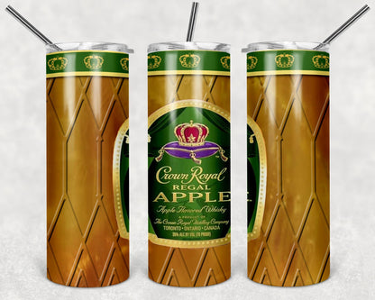 Crown R. Apple Tumbler Design, 20 oz Skinny Tumbler Design, Sublimation Image, Tumbler Wrap, 20oz Tumbler Wrap