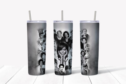 Influential Black Women Tumbler Design, 20 oz Skinny Tumbler Design, Sublimation Image, Tumbler Wrap, 20oz Tumbler Wrap