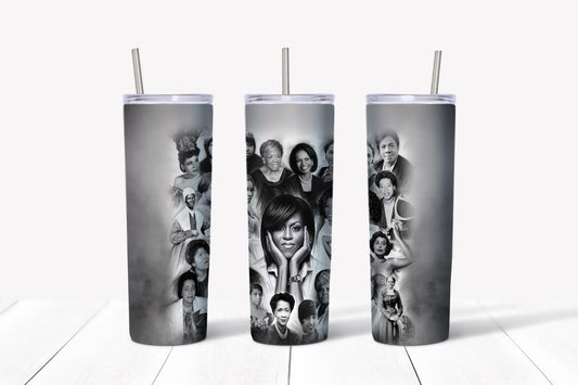 Influential Black Women Tumbler Design, 20 oz Skinny Tumbler Design, Sublimation Image, Tumbler Wrap, 20oz Tumbler Wrap