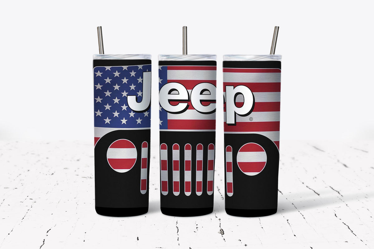 Flag Truck Tumbler Design, 20 oz Skinny Tumbler Design, Sublimation Image, Tumbler Wrap, 20oz Tumbler Wrap