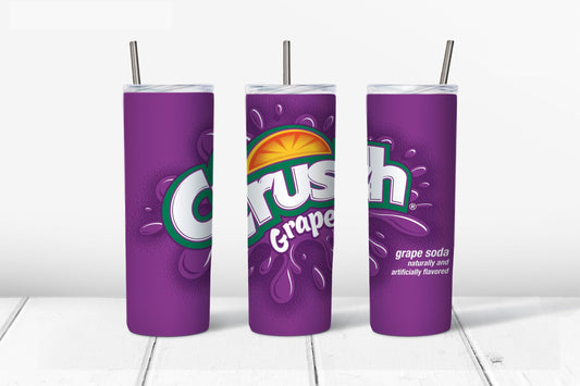 Crash-Grape Tumbler Design, 20 oz Skinny Tumbler Design, Sublimation Image, Tumbler Wrap, 20oz Tumbler Wrap