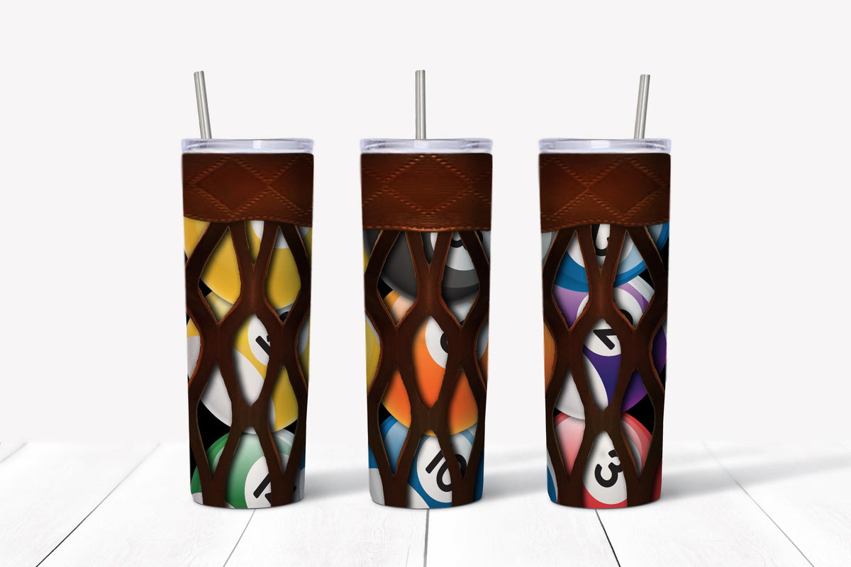 Billiards Pocket Design, 20 oz Skinny Tumbler Design, Sublimation Image, Tumbler Wrap, 20oz Tumbler Wrap