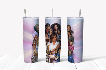 Modern Black Women Tumbler Design, 20 oz Skinny Tumbler Design, Sublimation Image, Tumbler Wrap, 20oz Tumbler Wrap