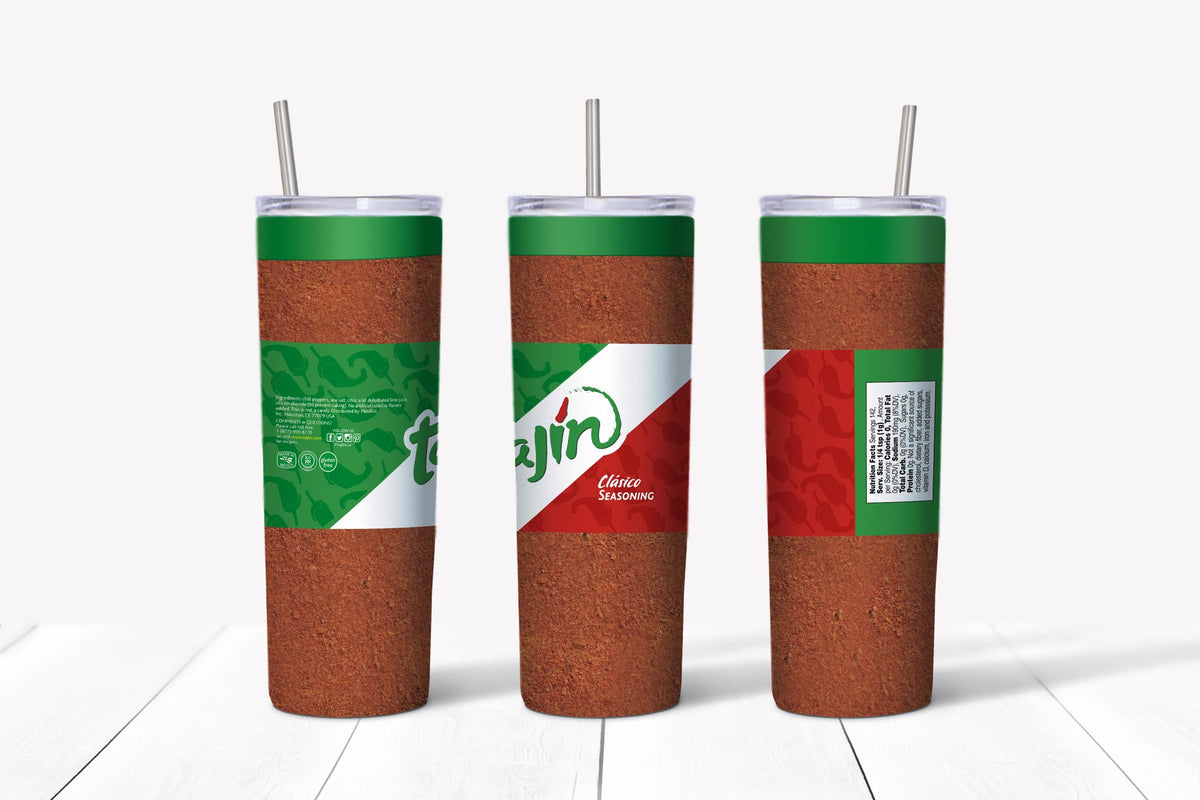 Tajin Seasoning Tumbler Design, 20 oz Skinny Tumbler Design, Sublimation Image, Tumbler Wrap, 20oz Tumbler Wrap