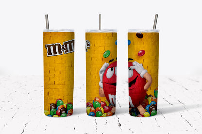 M & M Tumbler Design, 20 oz skinny tumbler design, sublimation image, tumbler wrap,