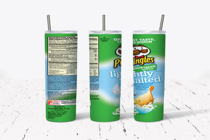 Lightly Salted Pringles(Green) Tumbler Design, 20 oz Skinny Tumbler Design, Sublimation Image, Tumbler Wrap, 20oz Tumbler Wrap