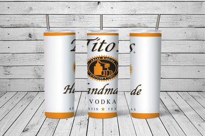 Titos Tumbler Design, 20 oz Skinny Tumbler Design, Sublimation Image, Tumbler Wrap, 20oz Tumbler Wrap