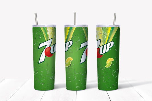 7 Up Tumbler Design, 20 oz skinny tumbler design, sublimation image, tumbler wrap,