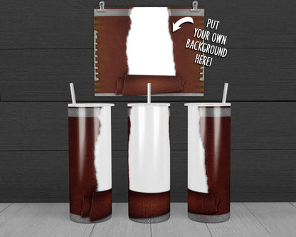 Torn Paper - Football Tumbler Design, 20 oz Skinny Tumbler Wrap (Digital Download)